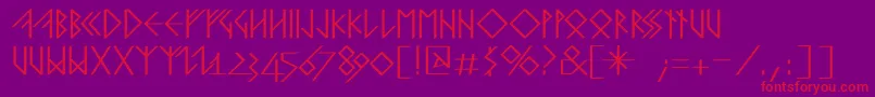 RunishquillmkMedium-Schriftart – Rote Schriften auf violettem Hintergrund