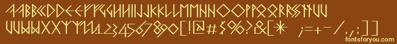 RunishquillmkMedium Font – Yellow Fonts on Brown Background