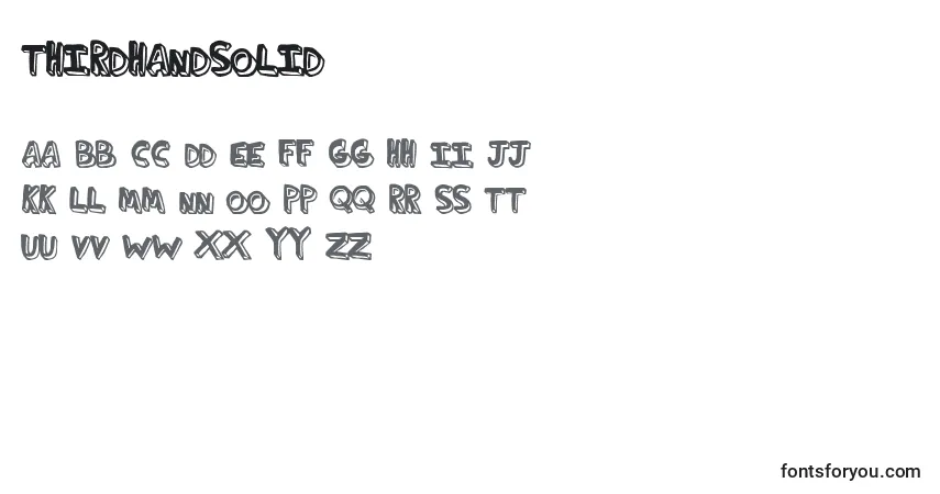 Czcionka ThirdhandSolid – alfabet, cyfry, specjalne znaki