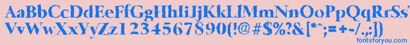 BelfastrandomXboldRegular Font – Blue Fonts on Pink Background