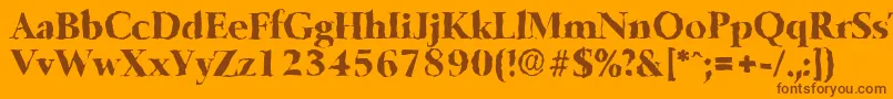 BelfastrandomXboldRegular Font – Brown Fonts on Orange Background