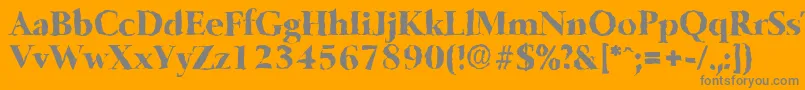 BelfastrandomXboldRegular-Schriftart – Graue Schriften auf orangefarbenem Hintergrund