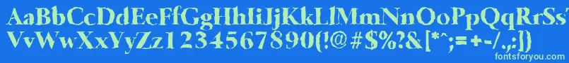 BelfastrandomXboldRegular Font – Green Fonts on Blue Background