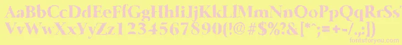 BelfastrandomXboldRegular Font – Pink Fonts on Yellow Background