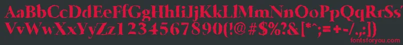 BelfastrandomXboldRegular Font – Red Fonts on Black Background
