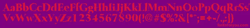 BelfastrandomXboldRegular Font – Red Fonts on Purple Background