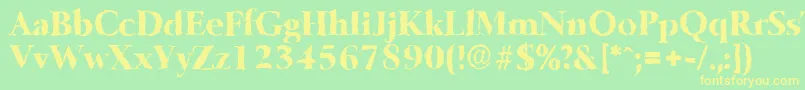 BelfastrandomXboldRegular Font – Yellow Fonts on Green Background