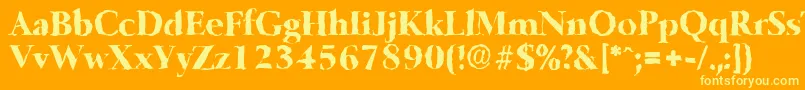 BelfastrandomXboldRegular Font – Yellow Fonts on Orange Background