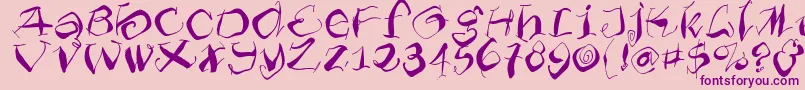 Furioso-Schriftart – Violette Schriften auf rosa Hintergrund