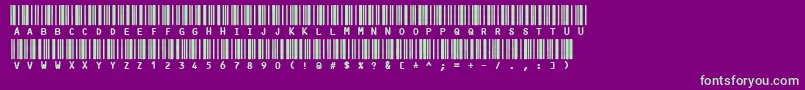 Code3xR-Schriftart – Grüne Schriften auf violettem Hintergrund