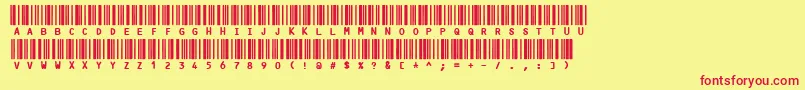 Code3xR Font – Red Fonts on Yellow Background