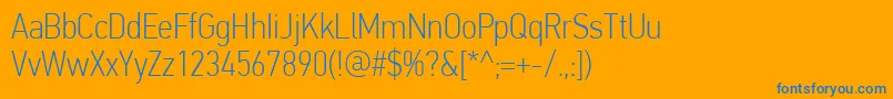 PfdintextcondproThin Font – Blue Fonts on Orange Background