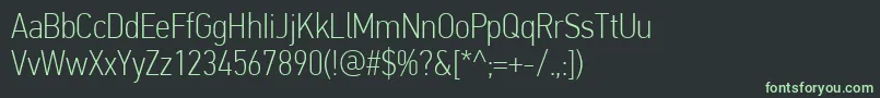 Шрифт PfdintextcondproThin – зелёные шрифты на чёрном фоне