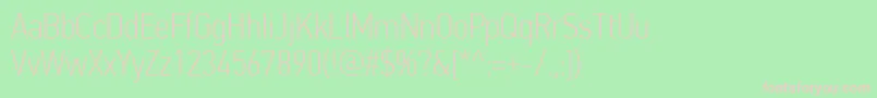 PfdintextcondproThin Font – Pink Fonts on Green Background