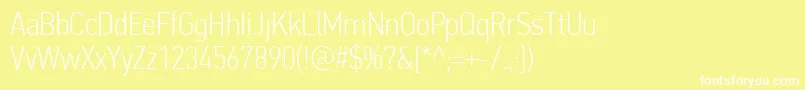 PfdintextcondproThin Font – White Fonts on Yellow Background