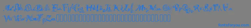 Spiderwritten Font – Blue Fonts on Gray Background