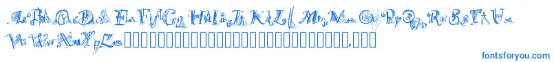 Spiderwritten Font – Blue Fonts on White Background