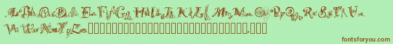 Spiderwritten Font – Brown Fonts on Green Background