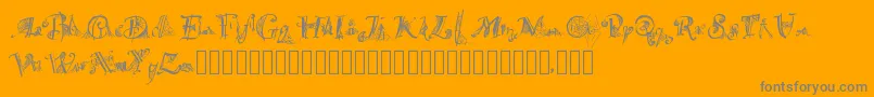 Spiderwritten Font – Gray Fonts on Orange Background