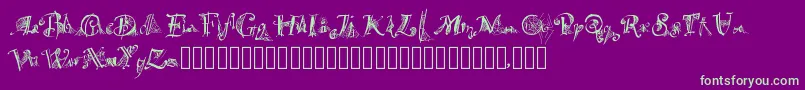 Spiderwritten Font – Green Fonts on Purple Background