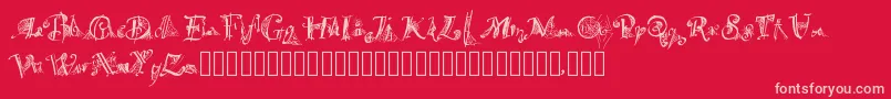 Spiderwritten Font – Pink Fonts on Red Background