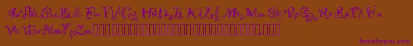 Spiderwritten Font – Purple Fonts on Brown Background