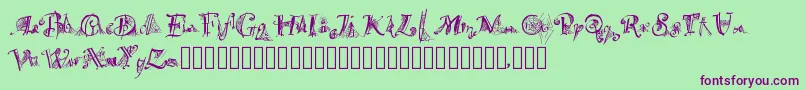 Spiderwritten Font – Purple Fonts on Green Background