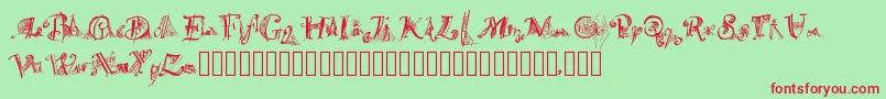 Spiderwritten Font – Red Fonts on Green Background