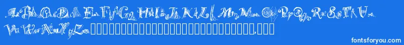 Spiderwritten Font – White Fonts on Blue Background