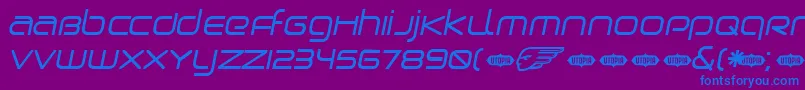 Birdo Font – Blue Fonts on Purple Background