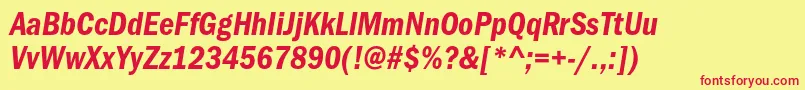 ItcfranklingothicstdDmcdit Font – Red Fonts on Yellow Background