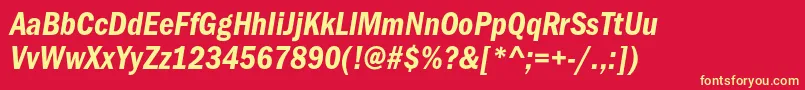 ItcfranklingothicstdDmcdit Font – Yellow Fonts on Red Background