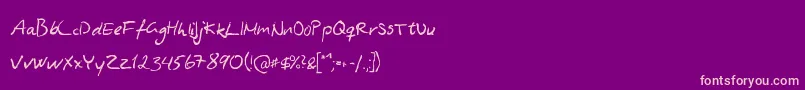 Asphyxiate Font – Pink Fonts on Purple Background