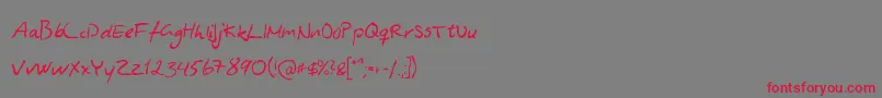 Asphyxiate Font – Red Fonts on Gray Background
