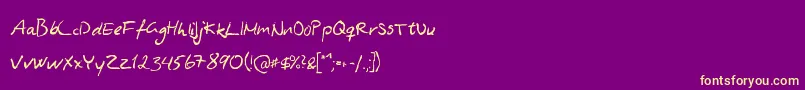 Asphyxiate Font – Yellow Fonts on Purple Background