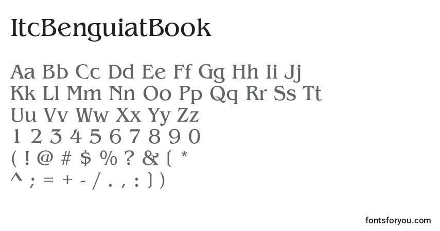 Czcionka ItcBenguiatBook – alfabet, cyfry, specjalne znaki