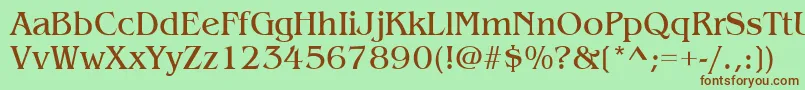 ItcBenguiatBook Font – Brown Fonts on Green Background