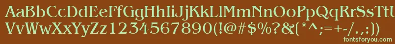 ItcBenguiatBook Font – Green Fonts on Brown Background