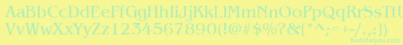 ItcBenguiatBook Font – Green Fonts on Yellow Background