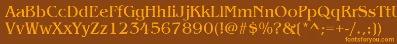 ItcBenguiatBook Font – Orange Fonts on Brown Background