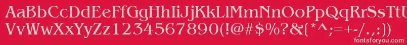 ItcBenguiatBook Font – Pink Fonts on Red Background