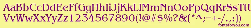 ItcBenguiatBook Font – Purple Fonts on Yellow Background