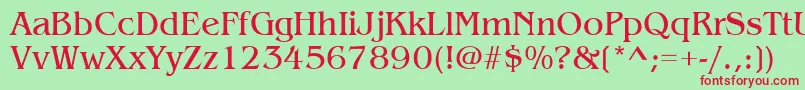 ItcBenguiatBook Font – Red Fonts on Green Background