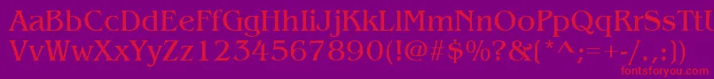 ItcBenguiatBook Font – Red Fonts on Purple Background