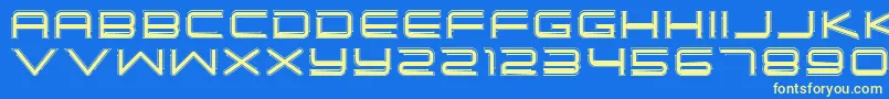 SimpleTechBold02 Font – Yellow Fonts on Blue Background