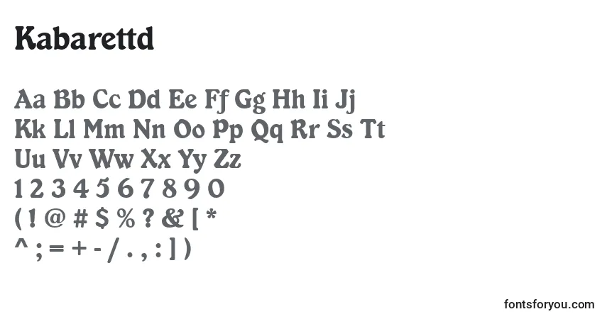 A fonte Kabarettd – alfabeto, números, caracteres especiais