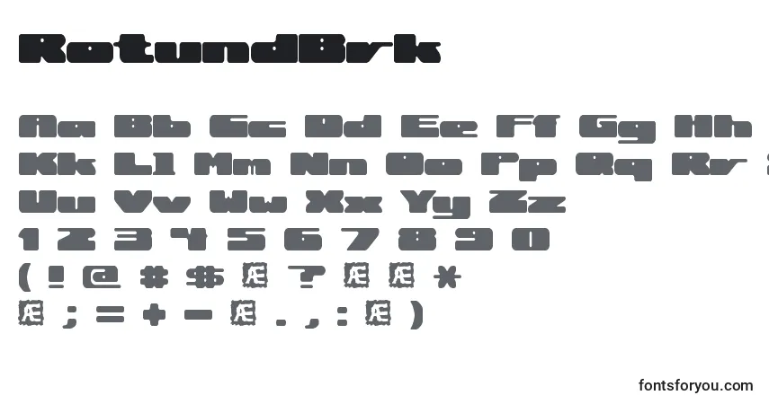 Schriftart RotundBrk – Alphabet, Zahlen, spezielle Symbole