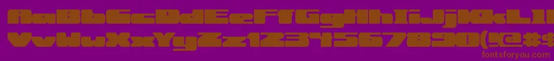 フォントRotundBrk – 紫色の背景に茶色のフォント