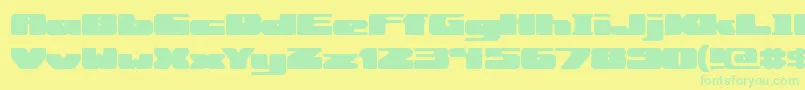 RotundBrk-Schriftart – Grüne Schriften auf gelbem Hintergrund