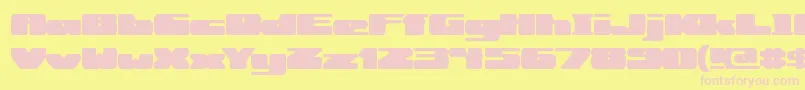 RotundBrk-fontti – vaaleanpunaiset fontit keltaisella taustalla